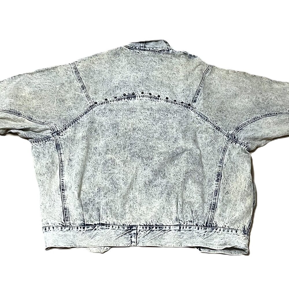 Vintage 90s one of a kind oversized denim jacket with hand painted embellished - Picture 12 of 16
